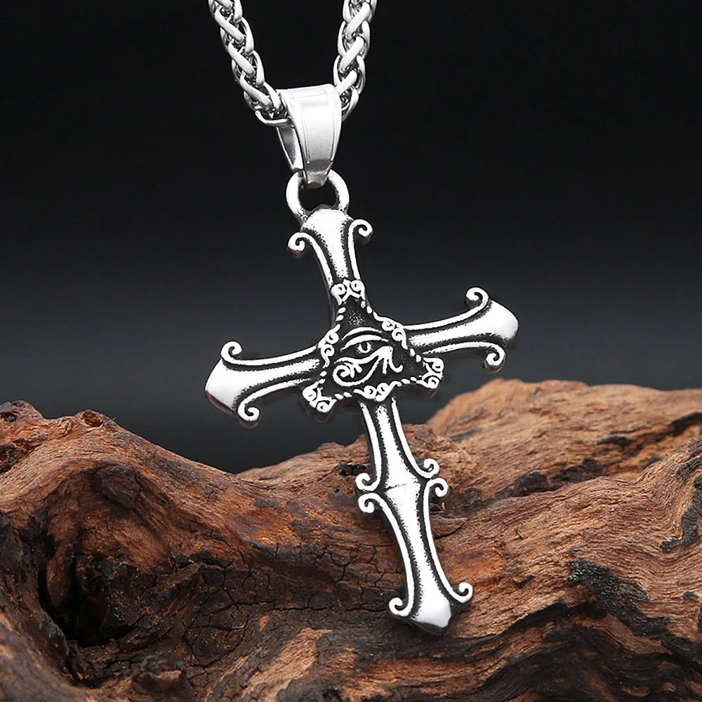 Street Fashion Egypt - Gothic All Seeing Eye Cross Pendant