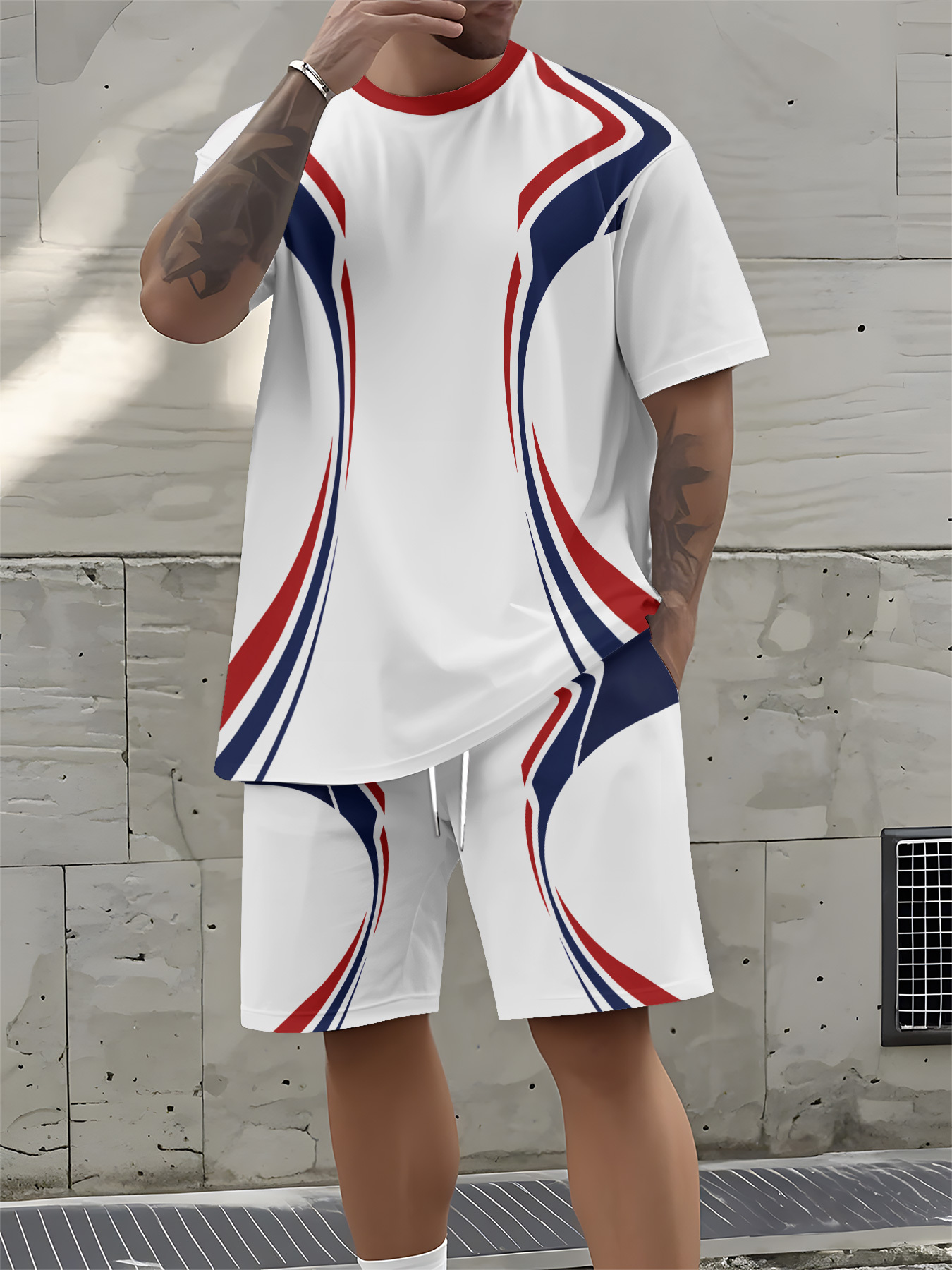 Street Fashion For 2026 - 2026 Summer New Men's Short-Sleeved Set