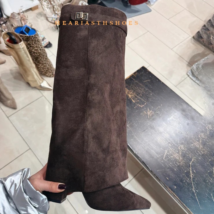 Women's Chunky Heel Knee High  - Street Fashion Winter review and price