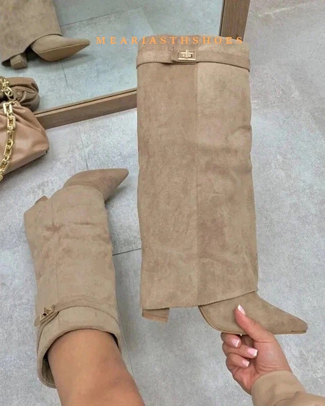 Women's Chunky Heel Knee High  - Street Fashion Winter review and price