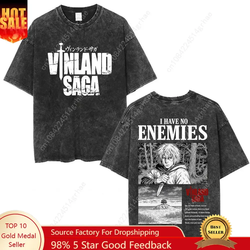 Vintage Washed Anime Vinland S - Street Fashion Anime review and price