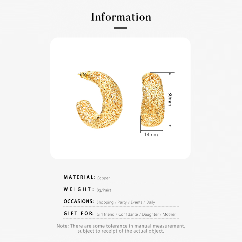 IVOG C Shape Hollowed Out Earr - Street Fashion Websites review and price