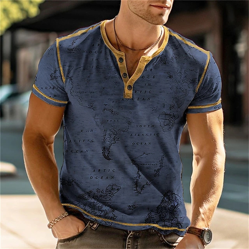 Men's Henry Shirts Funny 3D Pr - Street Fashion China review and price