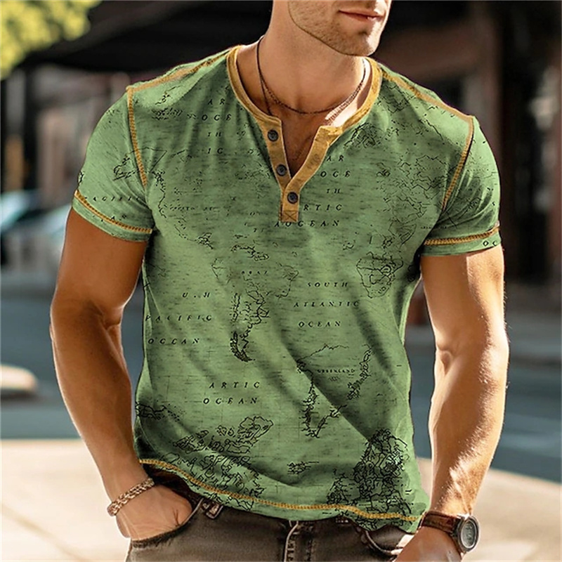 Men's Henry Shirts Funny 3D Pr - Street Fashion China review and price